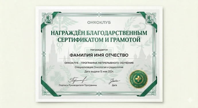 Награждён благодарственным сертификатом и грамотой